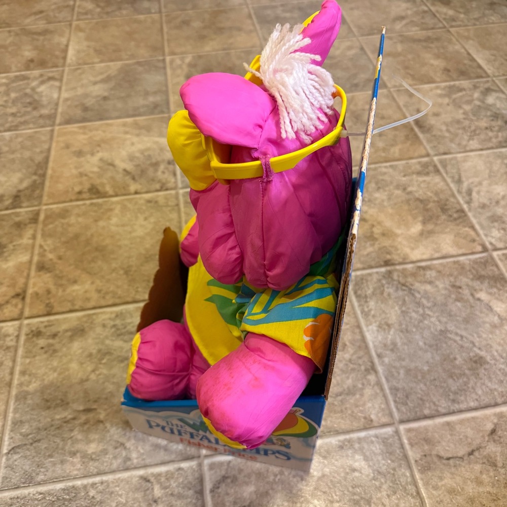 Fisher-Price The Wild Puffalumps Rhino Pink Plush Vintage 80s 90s Toy 8050 - Picture 4 of 16